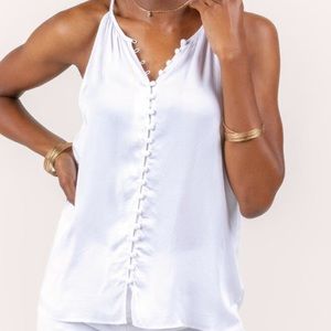 2/$25🔥Silky white button down halter top